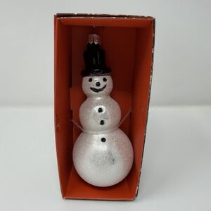 New John Derian for Target Snowman Glass Ornament Christmas Holiday in Box
